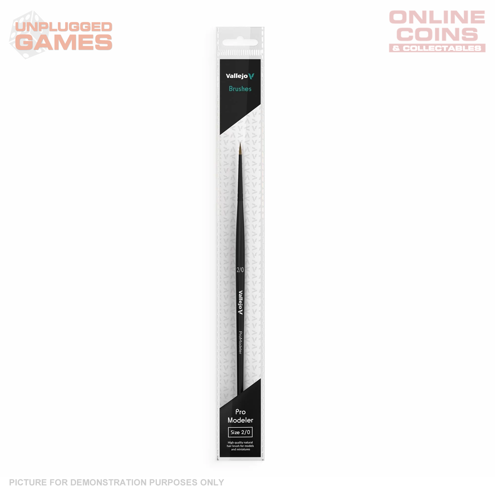 Vallejo - Brushes - Pro Modeler - Natural Hair Round Brush No. 2/0